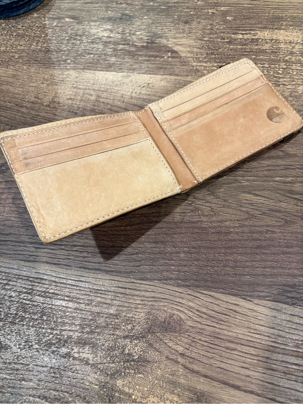 Carhartt Leather Bifold Card Holder - Light Tan